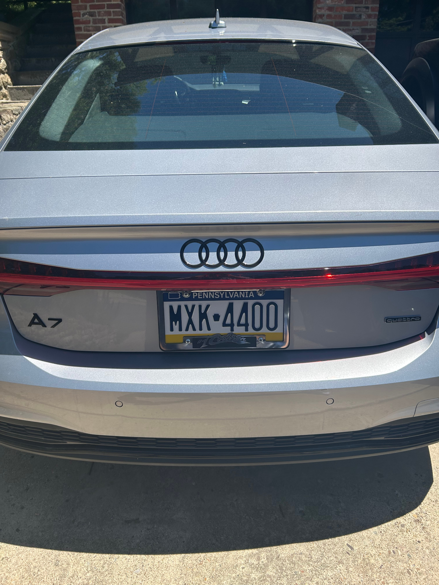 Freshly detailed silver Audi A7 rear